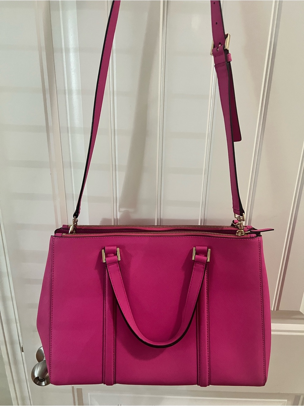 Kate Spade Vibrant Pink Structured Satchel with Removable Strap - Picture 3 of 16